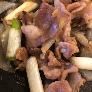 ダブル玉ねぎの豚肉の生姜焼き風炒め